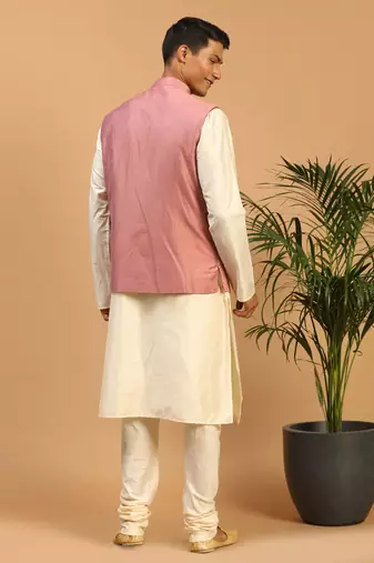 Onion Viscose Jacket, Kurta And Pyjama Set