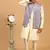 Purple And Cream Viscose Jacket, Kurta And Pyjama Set