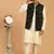 Black And Cream Viscose Jacket, Kurta And Pyjama Set
