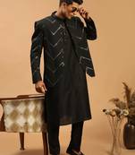 Black Viscose Ethnic Combo Set