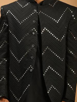 Black Viscose Ethnic Combo Set 4