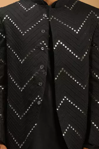 Black Viscose Ethnic Combo Set