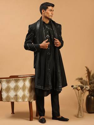 Black Viscose Ethnic Combo Set 2