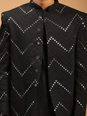 Black Viscose Ethnic Combo Set 4