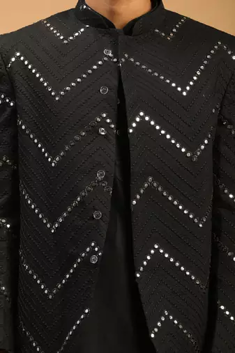 Black Viscose Ethnic Combo Set