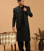Black Viscose Ethnic Combo Set