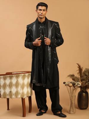 Black Viscose Ethnic Combo Set 1