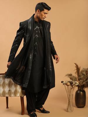 Black Viscose Ethnic Combo Set 2
