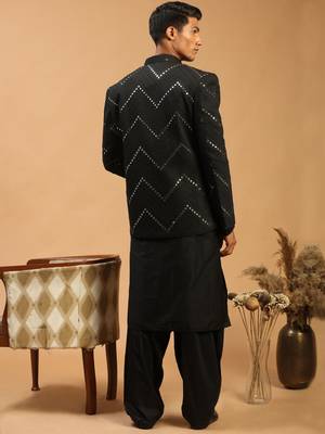 Black Viscose Ethnic Combo Set 3