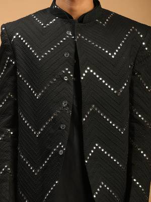Black Viscose Ethnic Combo Set 4