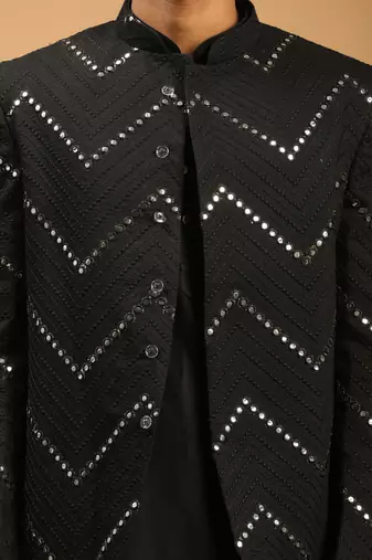 Black Viscose Ethnic Combo Set