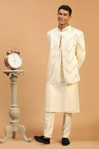 Cream Viscose Ethnic Combo Set
