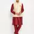 Maroon And Gold Silk Blend Jacket, Kurta And Pyjama Set