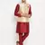 Rose Gold And Maroon Silk Blend Jacket, Kurta And Pyjama Set