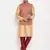 Rose Gold And Maroon Silk Blend Jacket, Kurta And Pyjama Set