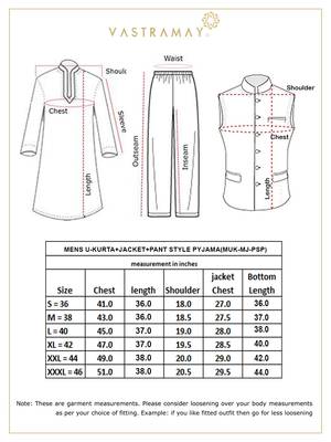 Navy Blue And Black Viscose Jacket, Kurta And Pyjama Set 5