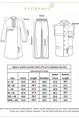 Navy Blue And Black Viscose Jacket, Kurta And Pyjama Set