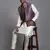 Purple And Cream Silk Blend Jacket, Kurta And Pyjama Set