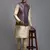 Purple And Gold Silk Blend Jacket, Kurta And Pyjama Set