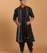 Black Georgette Sequin Embroidered Kurta Set