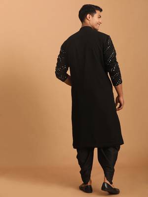 Black Georgette Sequin Embroidered Kurta Set 3
