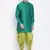 Green Silk Blend Kurta And Dhoti Set