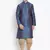 Blue Silk Blend Kurta And Dhoti Set