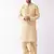 Beige And Gold Silk Blend Kurta And Dhoti Set