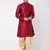 Maroon And Gold Silk Blend Kurta And Dhoti Set