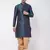 Blue And Rose Gold Silk Blend Kurta And Dhoti Set
