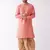 Pink And Rose Gold Silk Blend Kurta And Dhoti Set