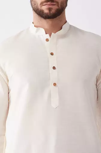  men's solid kurta and embroidered traditional dhoti set