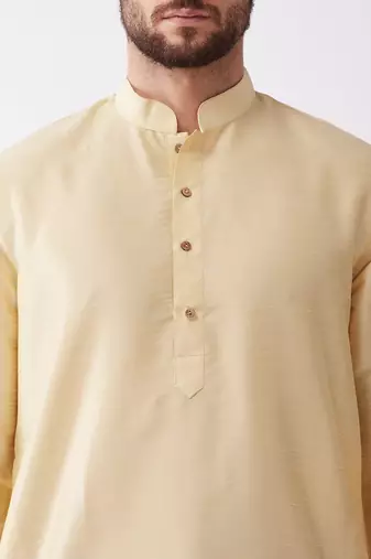  men's solid kurta and embroidered traditional dhoti set