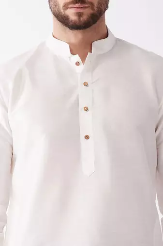  men's solid kurta and embroidered traditional dhoti set