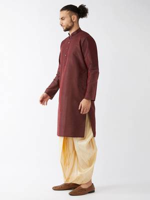 Solid Kurta And Embroidered Traditional Dhoti Set 2