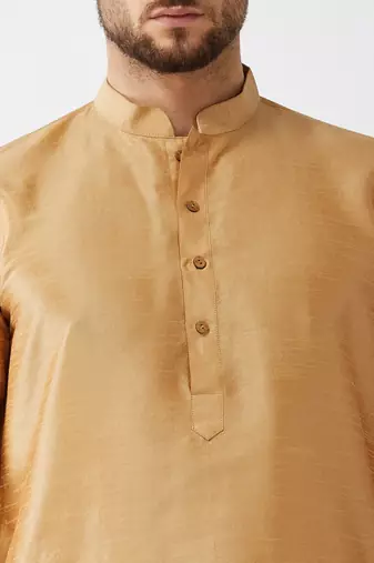Solid Kurta And Embroidered Traditional Dhoti Set