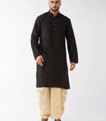 Solid Kurta And Embroidered Traditional Dhoti Set