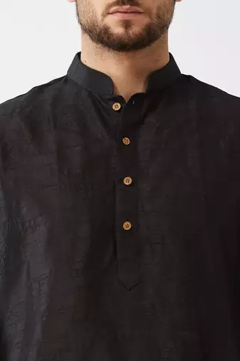 Solid Kurta And Embroidered Traditional Dhoti Set