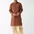 Maroon And Gold Silk Blend Kurta And Dhoti Set