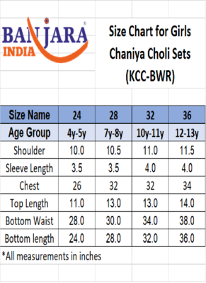 Banjara India Kutchi Embroidered Girls Chaniya Choli with Dupatta (CC1-BWR) - Pink 6