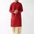 Maroon And Gold Silk Blend Kurta And Dhoti Set