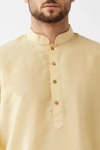 Men'S Solid Kurta And Embroidered Traditional Dhoti Set