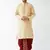 Men'S Beige And Maroon Silk Blend Kurta And Dhoti Set