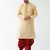  beige and maroon silk blend kurta and dhoti set