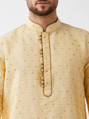  beige and maroon silk blend kurta and dhoti set 4