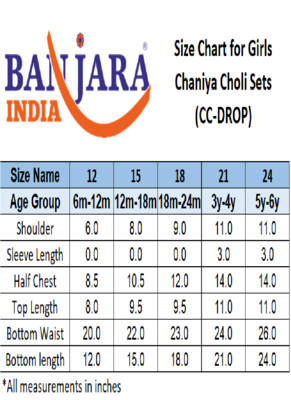 Banjara India Kutchi Emboidered Orange Girls Chaniya Choli with Dupatta (CC-DROP) - WHITE 7