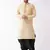 Beige And Black Silk Blend Kurta And Dhoti Set