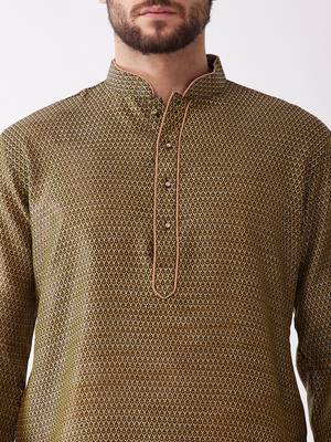 Black Silk Blend Kurta And Dhoti Set 4