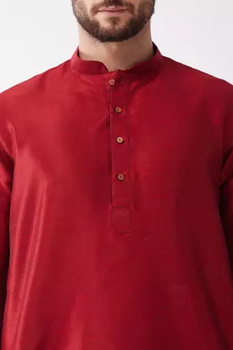 Solid Kurta And Embroidered Traditional Dhoti Set