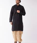 Solid Kurta And Embroidered Traditional Dhoti Set
